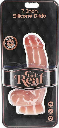 ToyJoy Get Real Dildo With Balls & Suction Cup Ρεαλιστικό Dildo με Όρχεις και Βεντούζα Natural 18cm