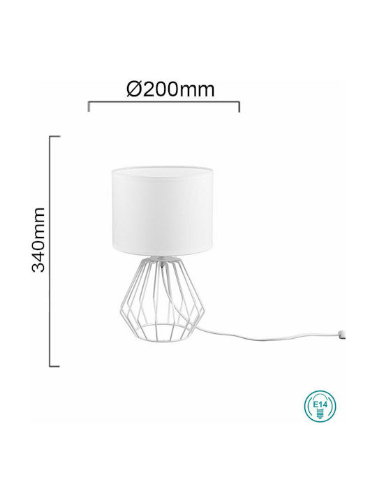 Trio Lighting Metal Table Lamp for Socket E14 with White Shade and Base
