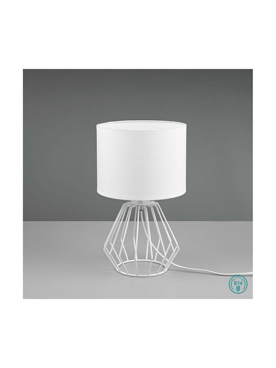 Trio Lighting Metal Table Lamp for Socket E14 with White Shade and Base