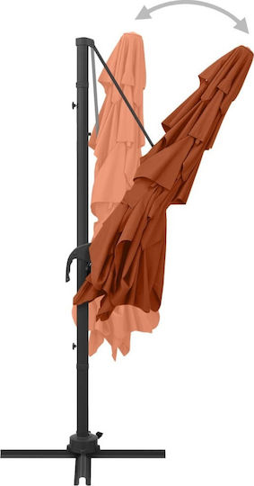 Square Aluminum Garden Umbrella Red 2.5x2.5m