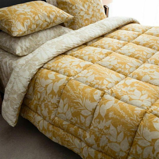 Vesta Home Duvet Cover Set Cotton Double with 2 Pillowcases 200x240 Laura 2 Mustard