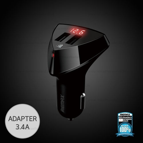 Remax Car Charger 3.4A with Ports: 2xUSB Black Color