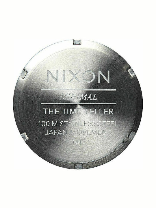 Nixon Teller Ανδρικό Ρολόι 37mm Μπαταρίας με Ασημί Μεταλλικό Μπρασελέ