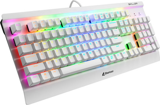 Sharkoon Skiller SGK3 Gaming Mechanical Keyboard with Kailh Blue switches and RGB lighting (English US) White