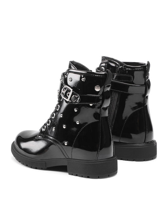 64002 Kids Boots from Patent Leather with Zipper Black