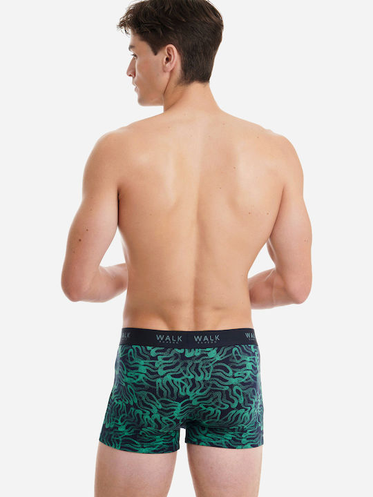 Walk Men's Boxer Green with Patterns