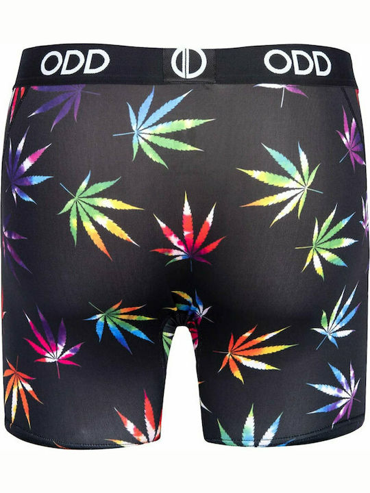 Odd Sox Tie Dye Leaves Men's Boxer Black with Patterns