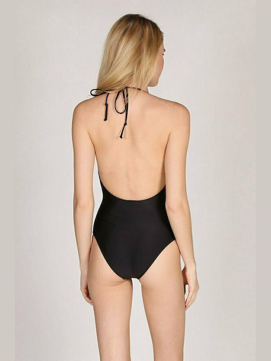 Volcom One-Piece Swimsuit with Open Back Black