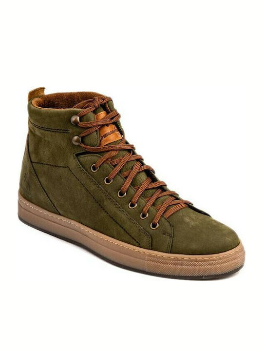 Leather Men's Boots Anatomical Olive