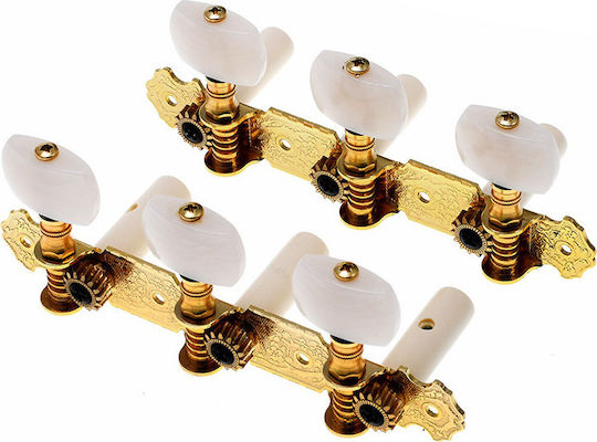Gewa Κλειδιά για Κλασική Κιθάρα Fire&Stone Classical Guitar Tuning Machines Gold Perloid Buttons/Gold