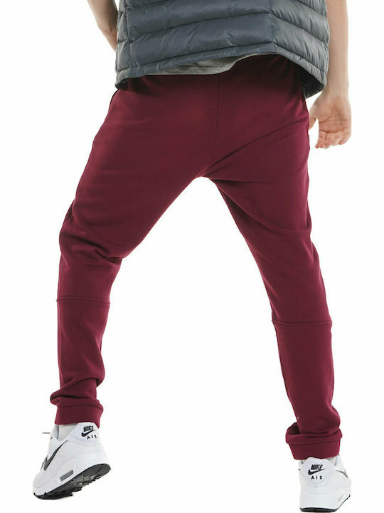 Body Action Men's Sweatpants with Rubber Maroon