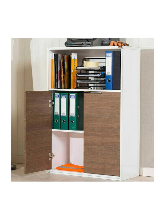 Kabinett Büro Καρυδί / Λευκό 76x34x111cm