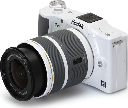 Kodak S1 Mirrorless Φωτογραφική Μηχανή Kit (PixPro 12-45mm F3.5-6.3) Λευκή