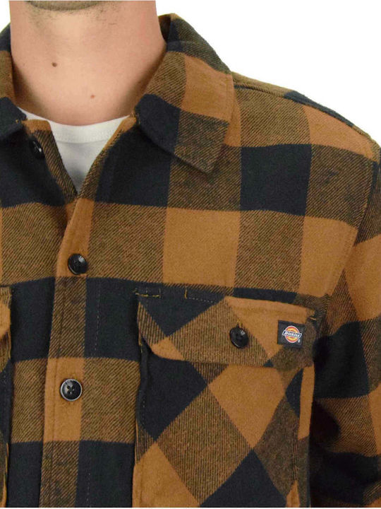 New Sacramento Long-sleeved Flannel Shirt Checked Brown Duck