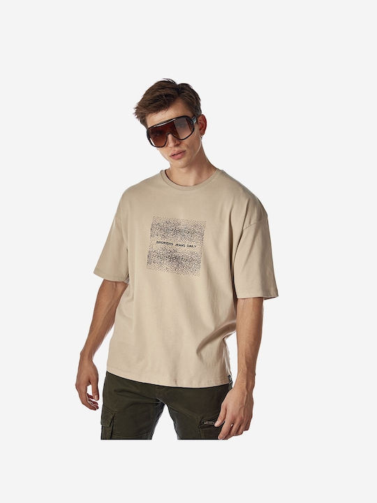 Brokers Jeans Men's Short Sleeve T-shirt Beige