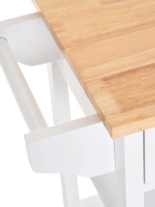 HomCom Wooden Kitchen Trolley 5 Tiers White 66x39.5x86.5cm