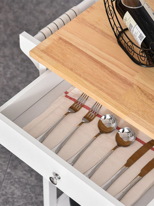 HomCom Wooden Kitchen Trolley 5 Tiers White 66x39.5x86.5cm