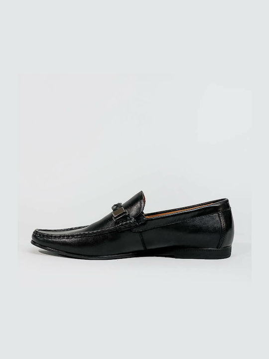 Renato Garini AT2849-1 Men's Leather Moccasins Black