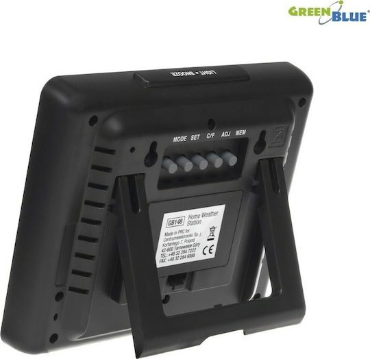 Green Blue GB148 B Метеорологична станция Цифров Настолен Черен