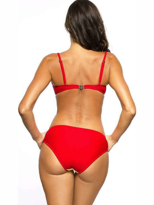 Marko Bikini Set Bra & Slip Bottom M-584 Red/Green 141721