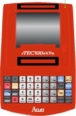 Aclas DTec-100 Extra Ταμειακή Μηχανή χωρίς Μπαταρία σε Κόκκινο Χρώμα