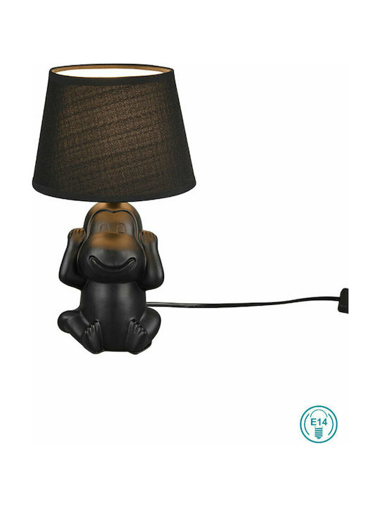 Trio Lighting Nilson Ceramic Table Lamp for Socket E14 with Black Shade and Base