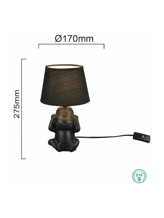 Trio Lighting Nilson Ceramic Table Lamp for Socket E14 with Black Shade and Base