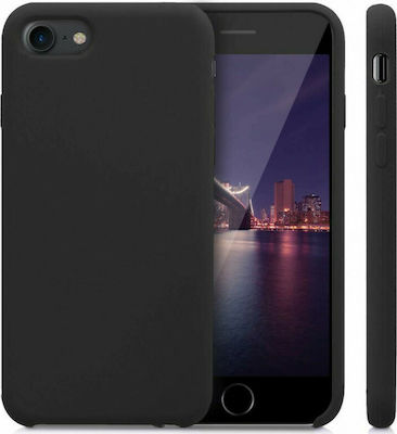 KWmobile Rubber Umschlag Rückseite Silikon Black Matte (iPhone SE 2022/2020/8/7) 40225.47