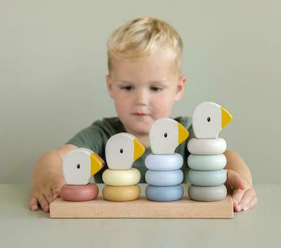 Little Dutch Stacking Toy Παιχνίδι Στοίβαξης Με Αρίθμηση Little Goose made of Wood for 12++ Months