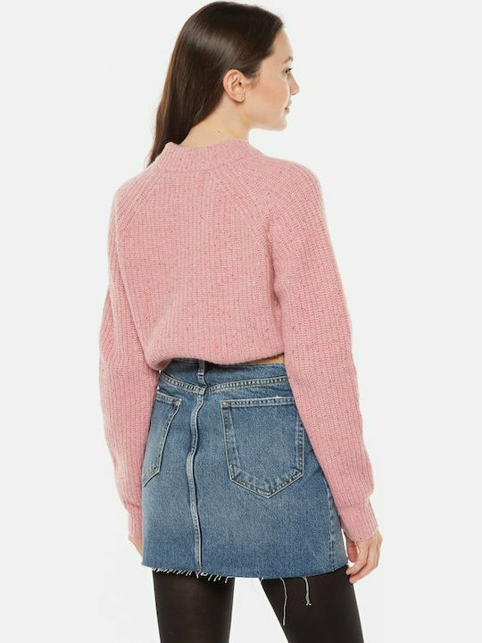 Superdry Tweed Rib Damen Langarm Pullover Rosa