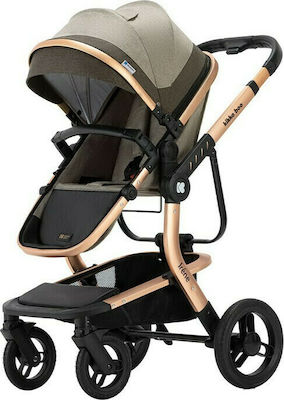 Kikka Boo Irene 3 in 1 Verstellbar 3 in 1 Baby Kinderwagen Geeignet für Neugeborene Beige 10.7kg