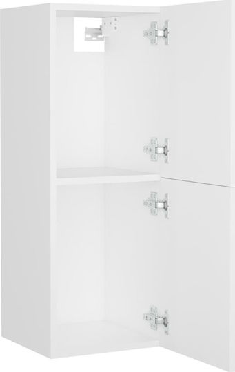 vidaXL Waschtisch mit Waschbecken, Spiegel & Säule L41xB38.5xH46cm und Schrank Weiß