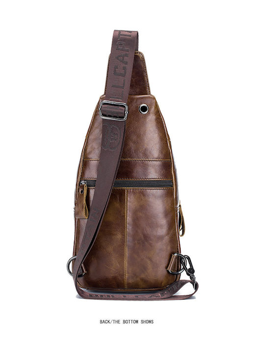 Leather Men's Bag Sling Brown