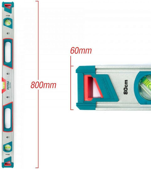 Total TMT20805M Nivel de spirit Din aluminiu Magnetic 80buc cu 3 Ochiuri