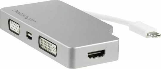 StarTech USB-C Docking Station με 4K Ασημί (CDPVGDVHDMDP)