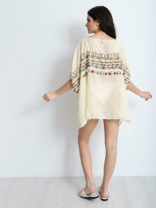Doca Women's Beachwear Caftan Yellow Doca Women's Beachwear Caftan Yellow