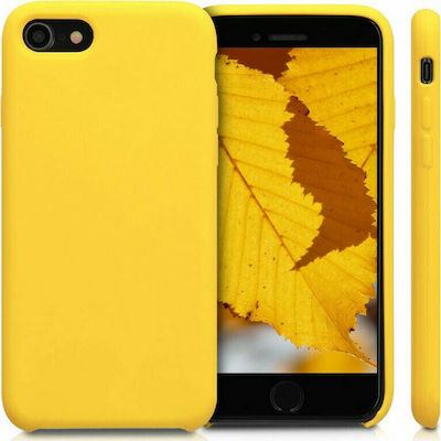 KWmobile Rubber Umschlag Rückseite Silikon Vibrant Yellow (iPhone SE 2022/2020/8/7) 40225.165