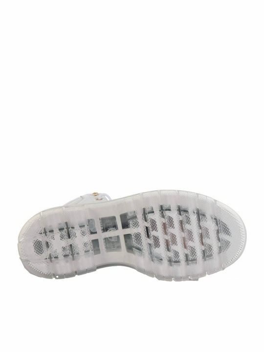 Leder Stiefeletten Damen Weiß