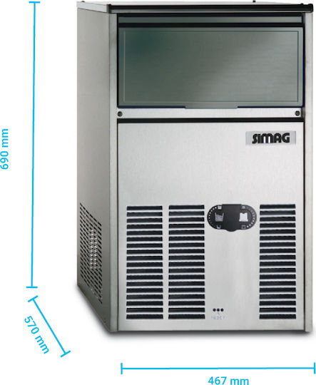 Simag SCE 40 Xsafe Παγομηχανή Ψεκασμού με Ημερήσια Παραγωγή 40kg & Χωρητικότητα 15kg