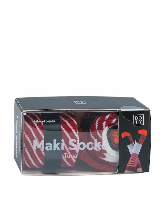 DOIY Maki Τόνος Unisex Κάλτσες Με Σχέδια Κόκκινες