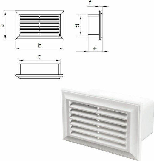Vents Περσίδα Εξαερισμού 8.8x13.7cm Ορθογώνια