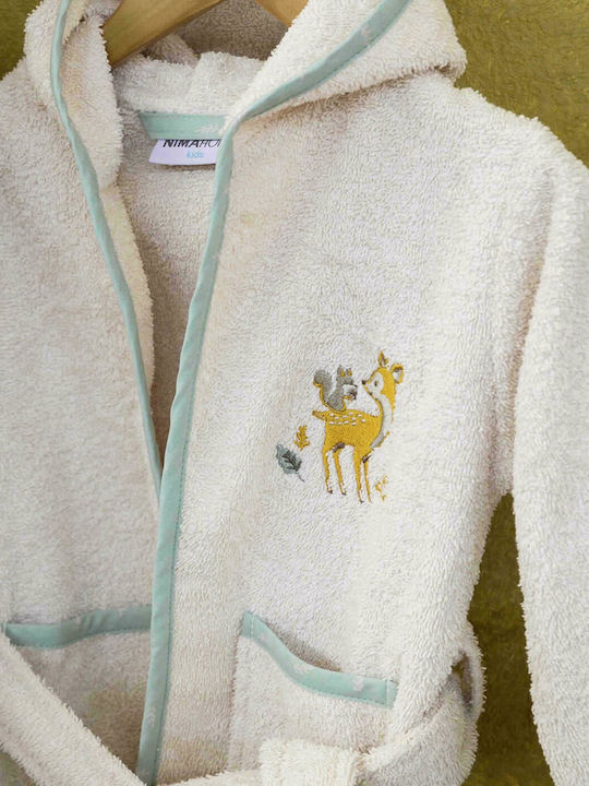 Nima Hooded Baby Bathrobe Caramel Forest Beige