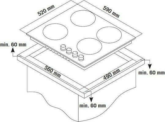Thermogatz TGS 9041 IX Εστία Υγραερίου Αυτόνομη Inox 58x51εκ. Ασημί