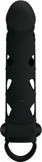 Pretty Love Plunging Pete Corona Penis Extension with Vibration Black 15.2cm