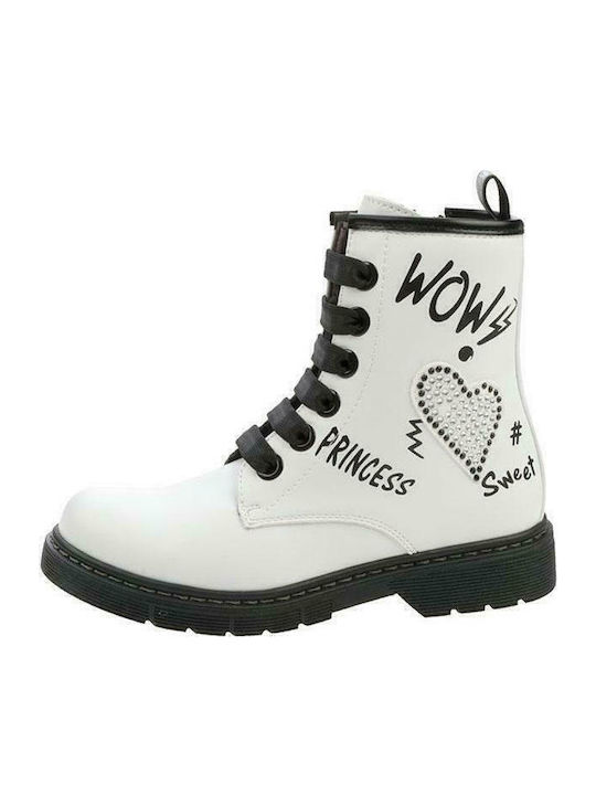 Kids Boots with Zipper White