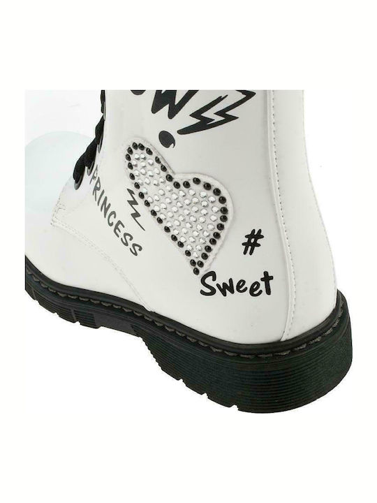 Kids Boots with Zipper White