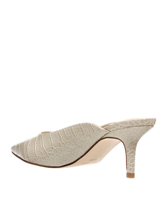 Angle3 Mules mit Dünn Hoch Absatz in Beige Farbe