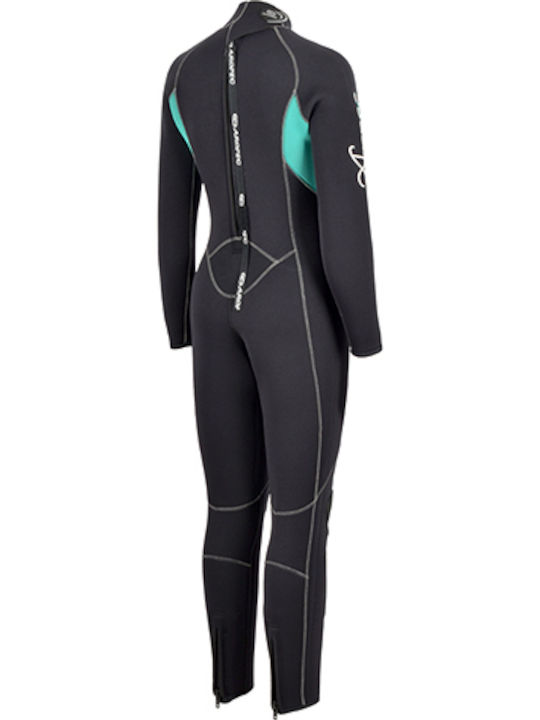 Aropec Black/ Ολόσωμη Στολή Κατάδυσης με Φερμουάρ Turquoise 5mm