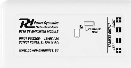 Power Dynamics BT10 Complete Audio & Video Amplifier Socket White