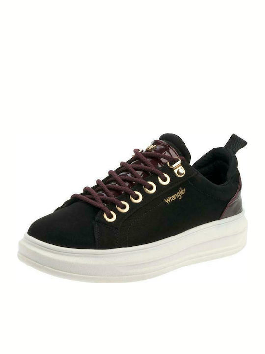 Wrangler Jolin Damen Flatforms Sneakers Schwarz